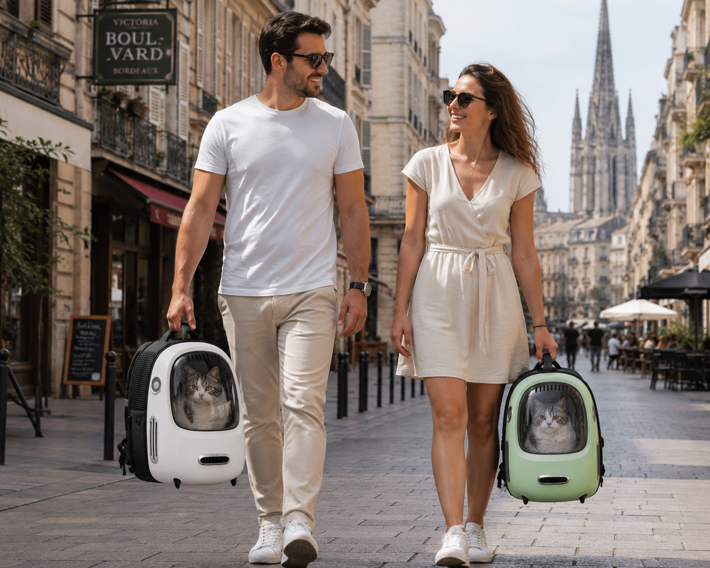 Sac à Dos Capsule PawBliss™ – Transport Chat & Petit Chien | Fenêtre 180°