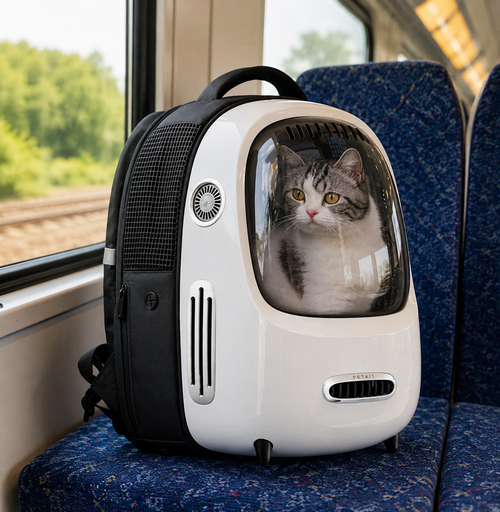 Sac à dos capsule de transport PawBliss avec fenêtre panoramique 180° pour chat