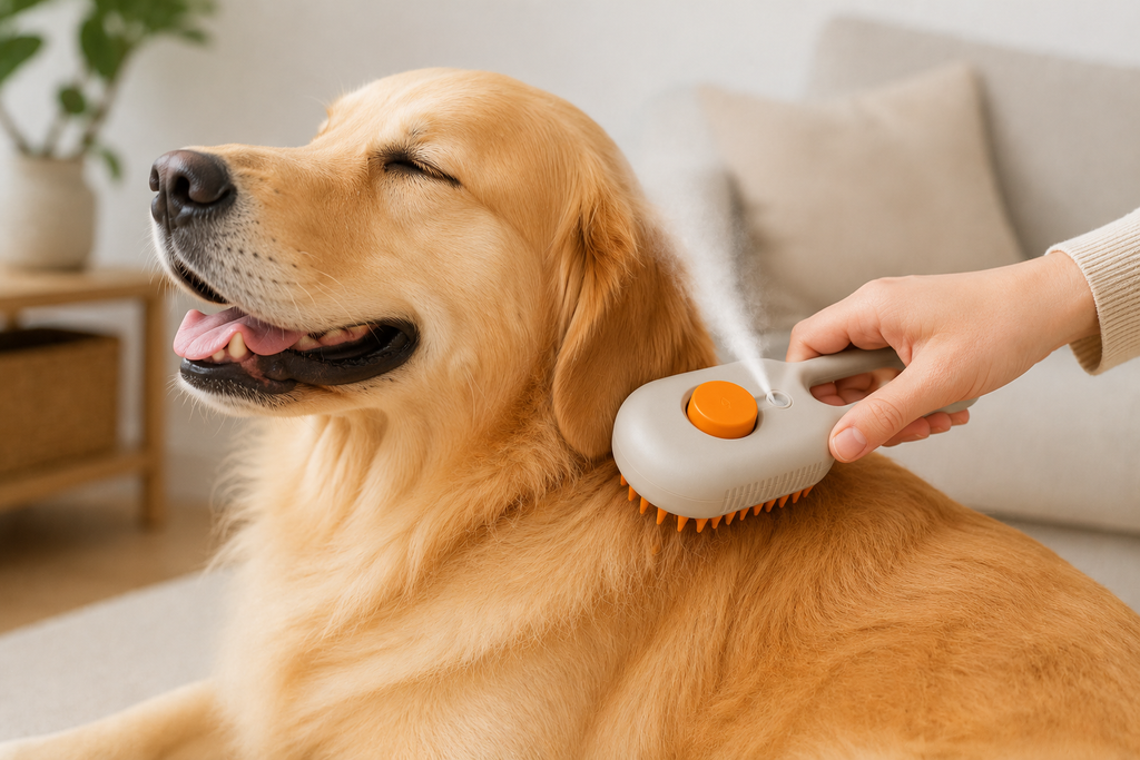 Brosse Vapeur 3-en-1 PawBliss® – Brosse + Vapeur + Massage | Chien & Chat