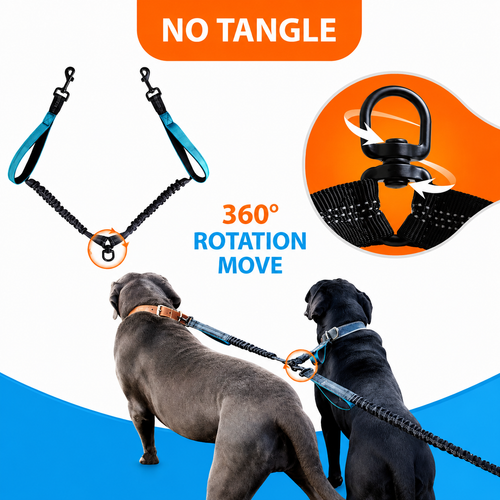 PawBliss Double Dog Lead | Hands-Free Walking for Two Dogs