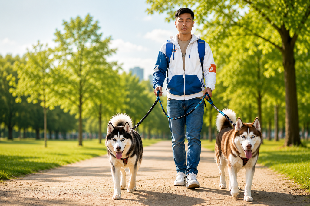 Laisse Double Chien PawBliss | Promenade 2 Chiens Mains Libres