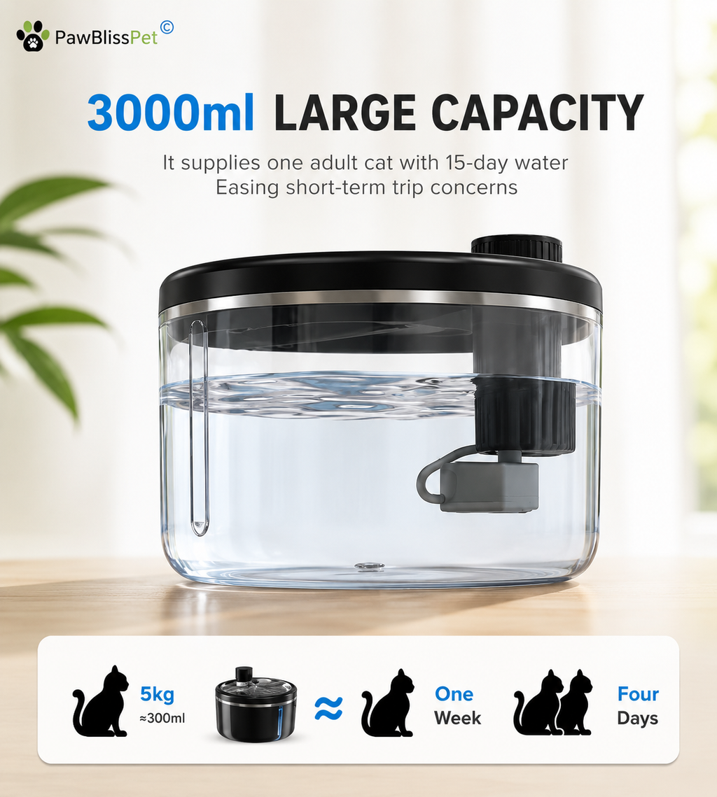 Fontaine à eau sans fil PawBliss 3L pour animaux (vue 2)