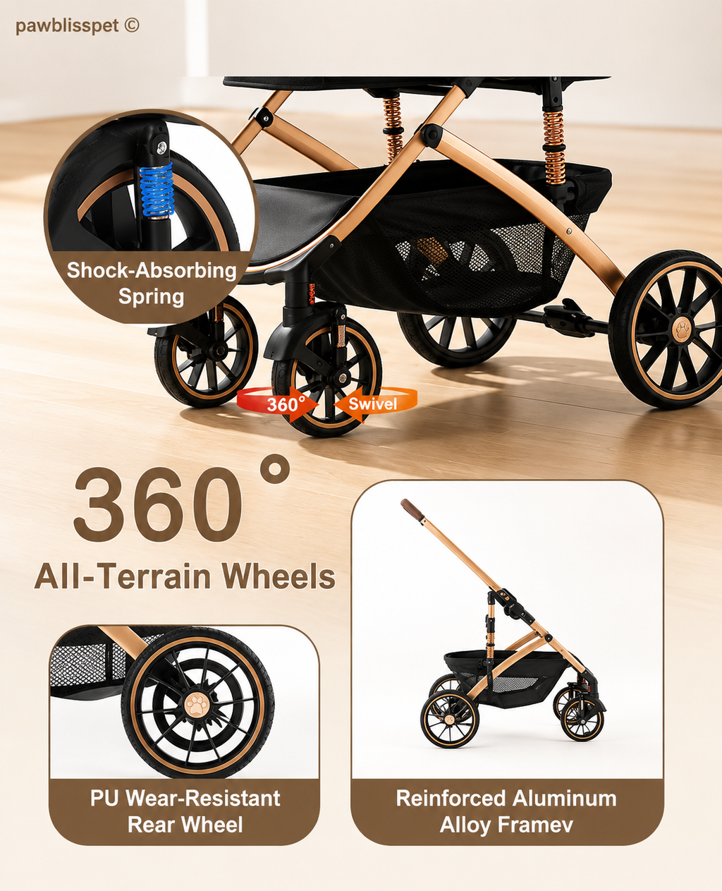 Poussette tout-terrain PawBliss VoyageLux Pro (vue 2)