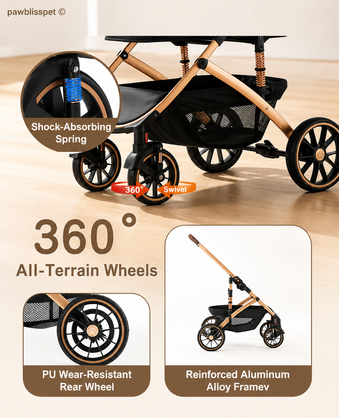 Poussette tout-terrain PawBliss VoyageLux Pro (vue 2)
