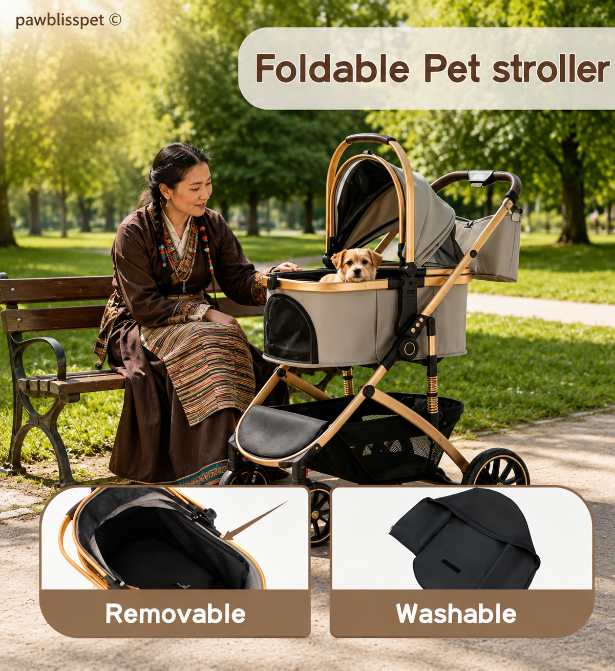 Poussette PawBliss habitacle ventilé et sécurisé (vue 4)