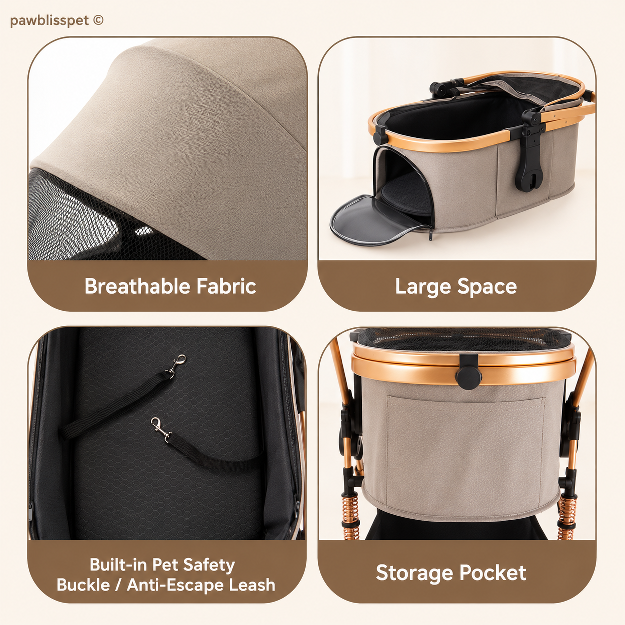 Poussette PawBliss pliable et compacte (vue 5)