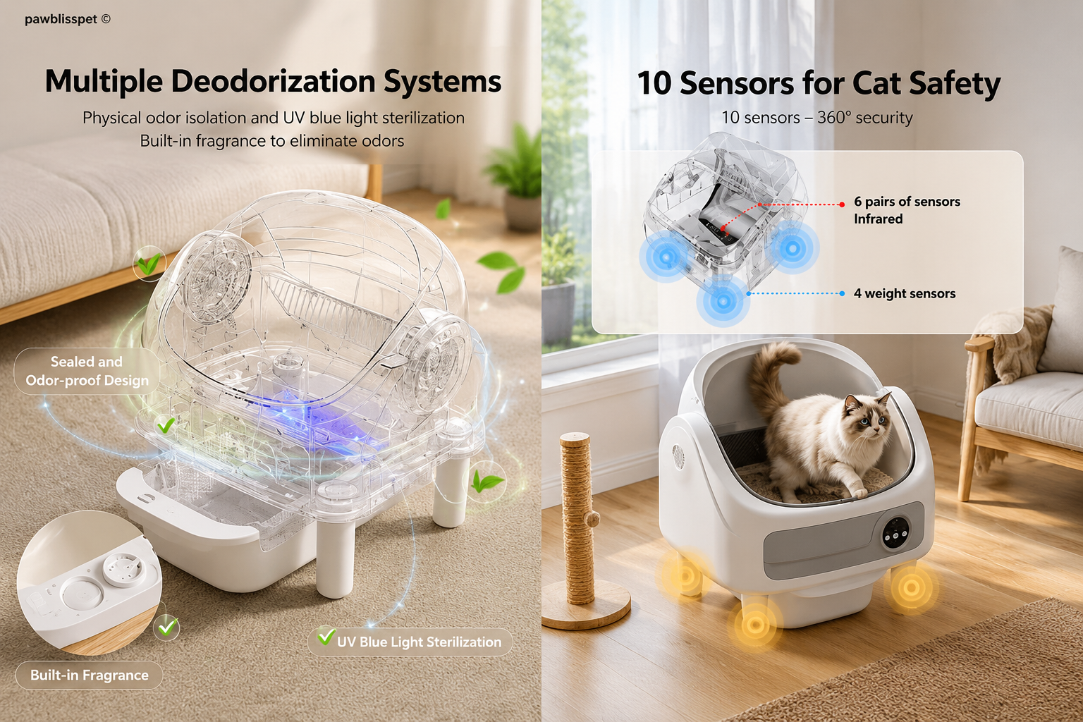 Litière autonettoyante PawBliss AutoClean Pro (vue 2)