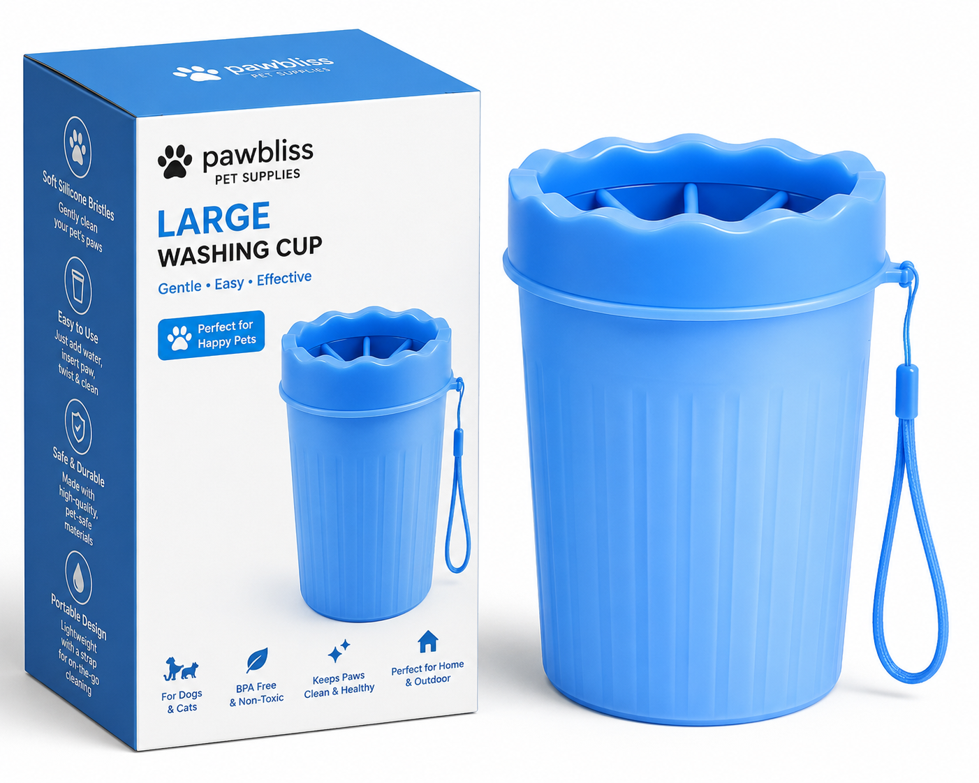 Gobelet Nettoyant pour Pattes – Silicone Doux, Anti-Boue | PawBliss