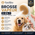 Brosse Vapeur 3-en-1 PawBliss® – Brosse + Vapeur + Massage | Chien & Chat