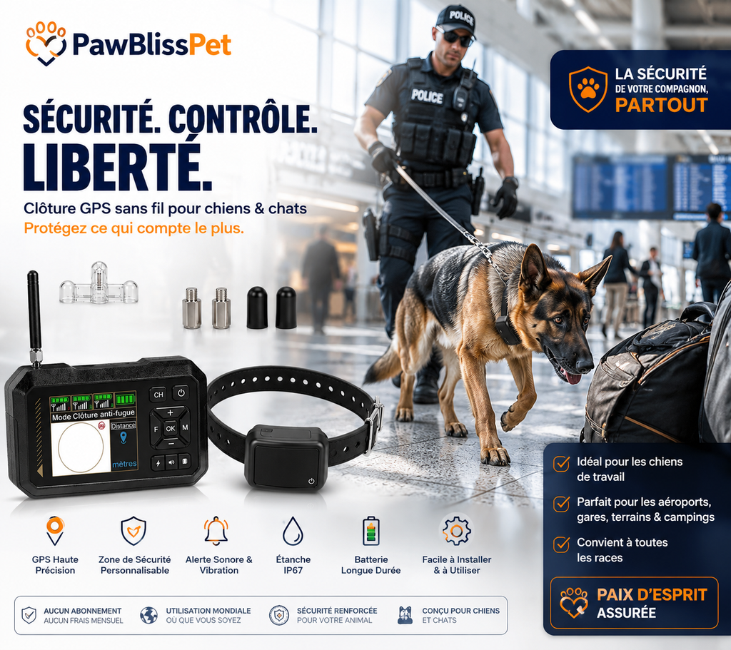Collier GPS Clôture Virtuelle PawBliss™ – Liberté Sécurisée Sans Laisse | Chien & Chat