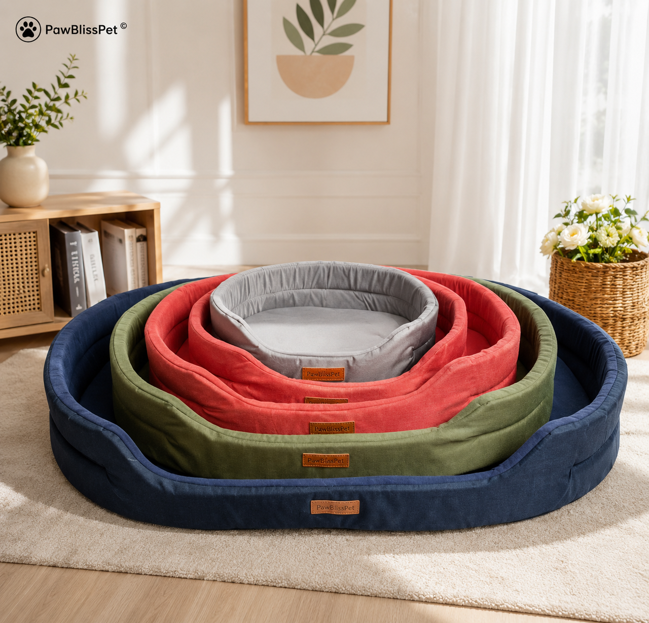 Panier orthopédique PawBliss avec un animal couché (vue 5)