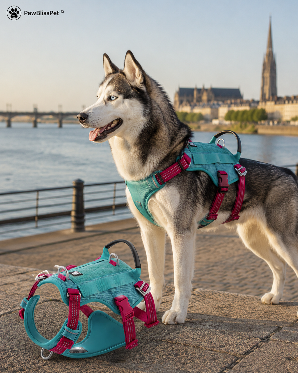 Harnais tactique PawBliss construction militaire robuste (vue 3)