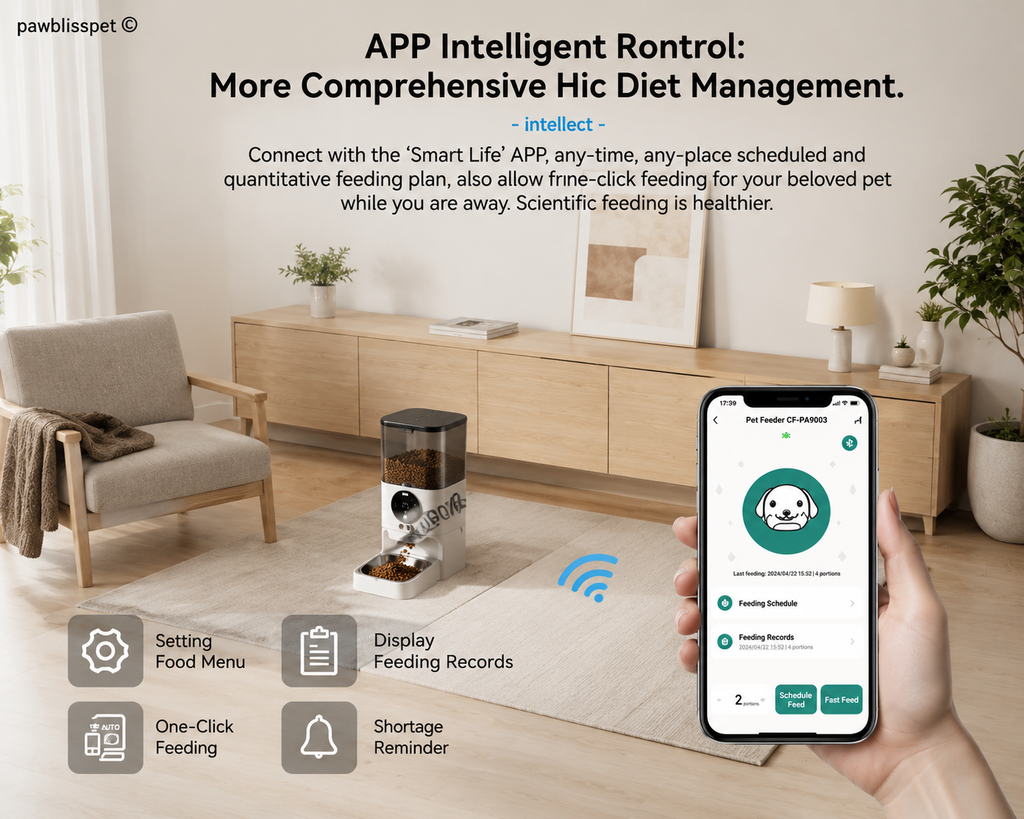 Distributeur automatique PawBliss programmation des portions (vue 3)