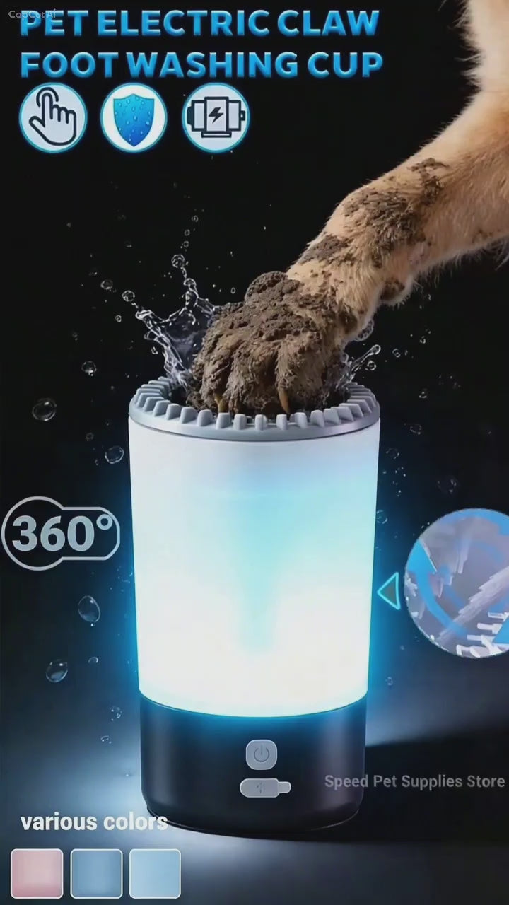Portable Electric Dog Paw Cleaner – 360° Automatic Mud Remover Cup